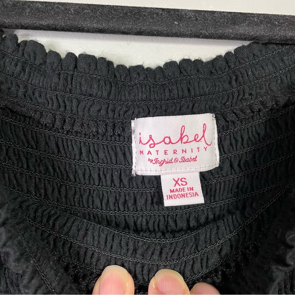 Isabel Maternity by Ingrid & Isabel Black Stretchy Smocked Maxi Dress Size XS - Picture 3 of 6